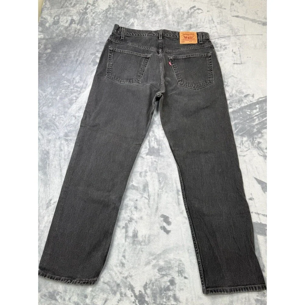 Levi's Jeans Mens 38x32 Black Regular Fit 505 Straight Leg Cowboy Denim